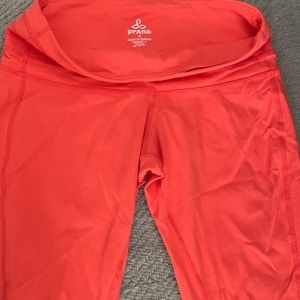 Prana coral orange capri tights